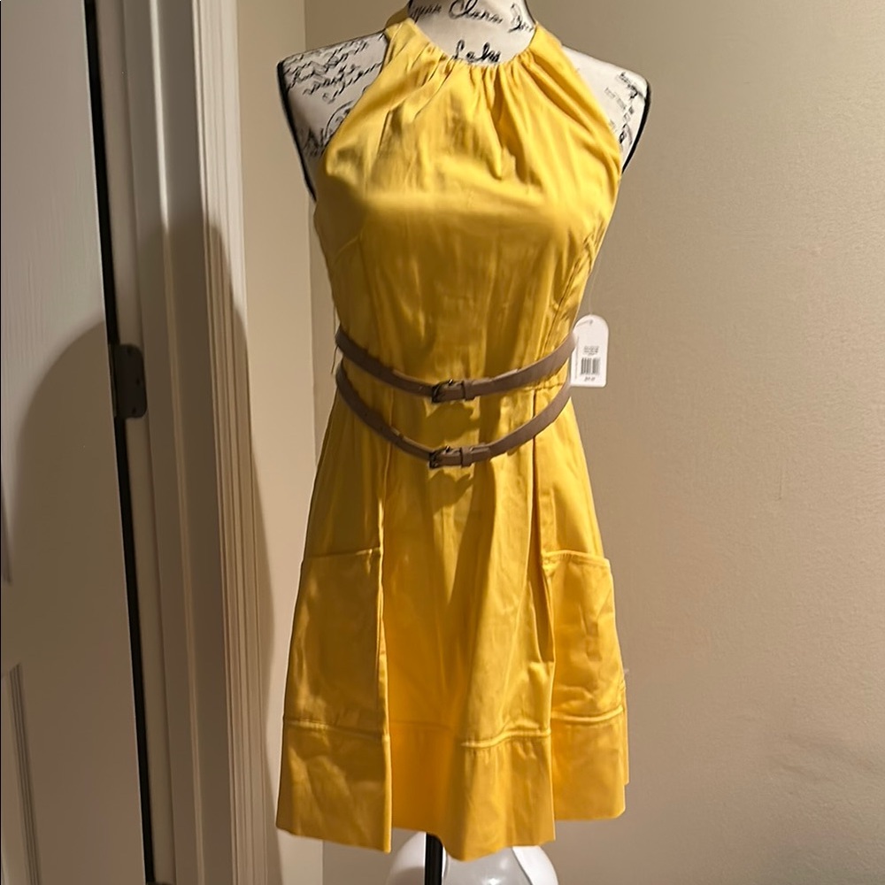 Jessica Simpson Yellow Halter Dress